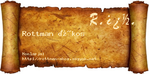Rottman Ákos névjegykártya